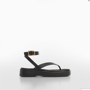 Mango Black Ankle Strap Sandals